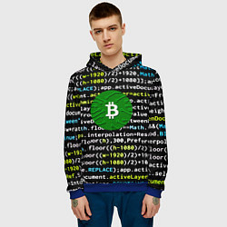 Толстовка-худи мужская Bitcoin сатоши, цвет: 3D-синий — фото 2
