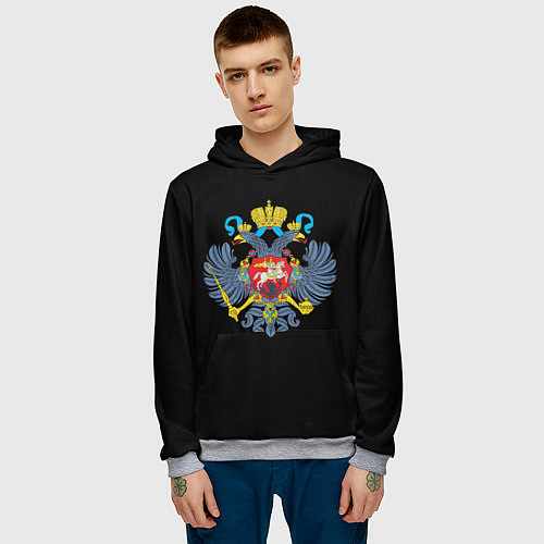 Мужская толстовка Имперская символика России / 3D-Меланж – фото 3