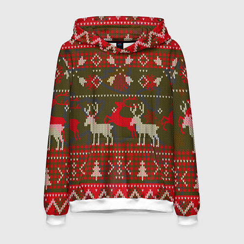 Мужская толстовка Рождественский орнамент / 3D-Белый – фото 1