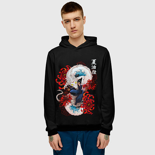 Мужская толстовка Сугуру Гето и дракон / 3D-Черный – фото 3