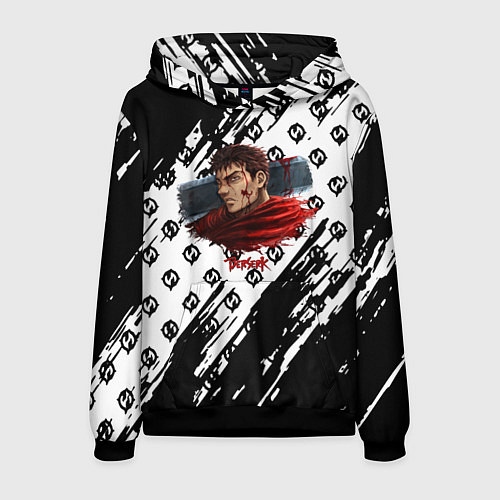 Мужская толстовка Berserk anime black pattern / 3D-Черный – фото 1