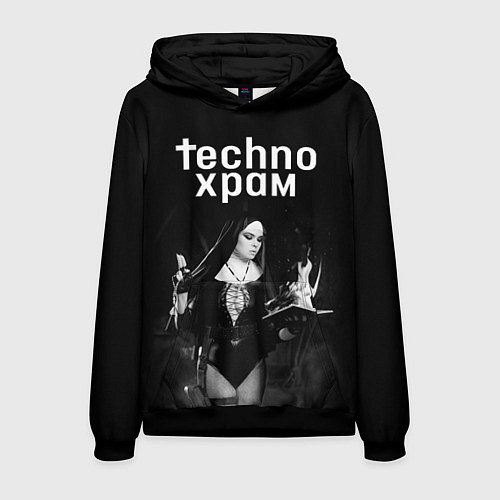 Мужская толстовка Techno храм монашка колдунья / 3D-Черный – фото 1