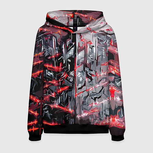 Мужская толстовка Адский доспех в царапинах / 3D-Черный – фото 1