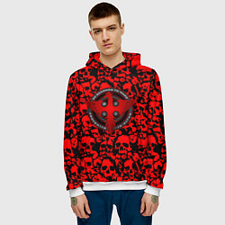 Толстовка-худи мужская Thirty Seconds to Mars skull pattern, цвет: 3D-белый — фото 2