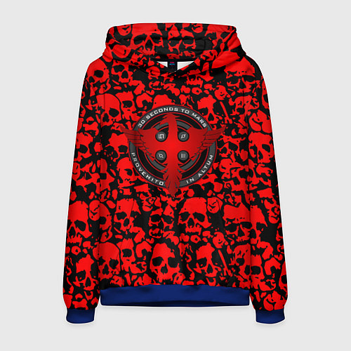 Мужская толстовка Thirty Seconds to Mars skull pattern / 3D-Синий – фото 1