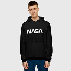 Толстовка-худи мужская NASA space logo, цвет: 3D-черный — фото 2