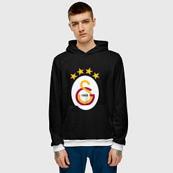 Толстовка-худи мужская Galatasaray logo fc, цвет: 3D-белый — фото 2