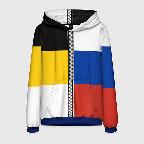 Мужская толстовка Россия - патриот / 3D-Синий – фото 1