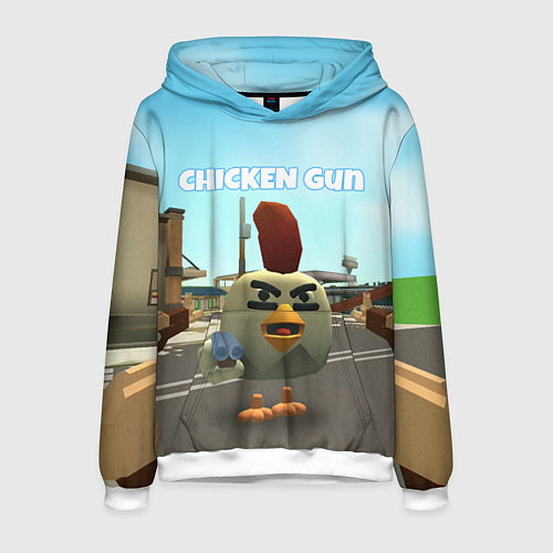 Мужская толстовка Chicken Gun - shooter / 3D-Белый – фото 1