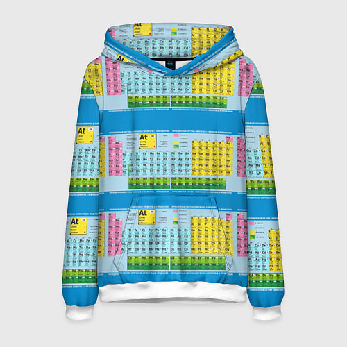 Мужская толстовка Узор из таблицы Менделеева / 3D-Белый – фото 1