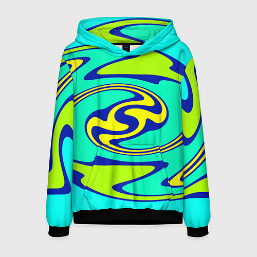 Мужская толстовка Скрученные неоновые линии / 3D-Черный – фото 1