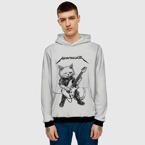 Мужская толстовка Mewtallica / 3D-Черный – фото 3
