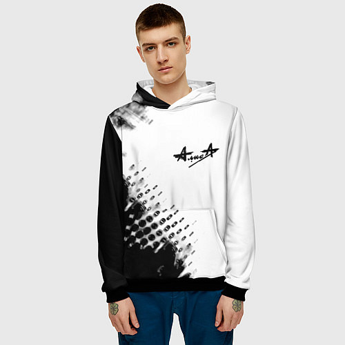 Мужская толстовка Алиса краски текстура / 3D-Черный – фото 3