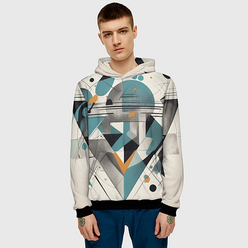 Мужская толстовка Три человека авангард / 3D-Черный – фото 3