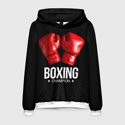 Толстовка-худи мужская Boxing Champion, цвет: 3D-белый