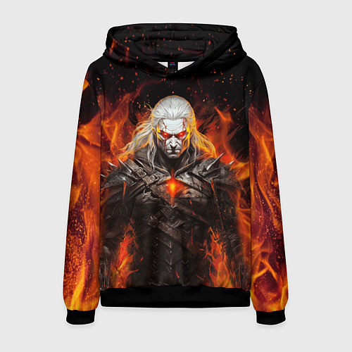 Мужская толстовка Ведьмак и пламя / 3D-Черный – фото 1