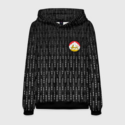 Толстовка-худи мужская Осетия Алания герб на спине, цвет: 3D-черный