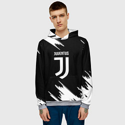 Толстовка-худи мужская Juventus краски текстура, цвет: 3D-меланж — фото 2
