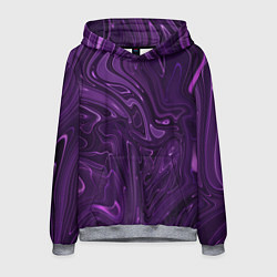 Толстовка-худи мужская Абстакция на темно фиолетовом, цвет: 3D-меланж