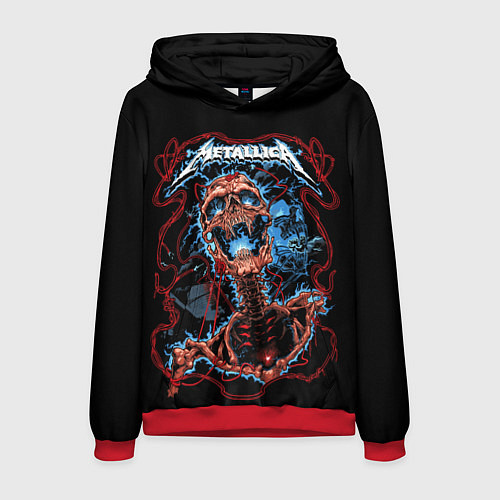Мужская толстовка Metallica skeleton / 3D-Красный – фото 1