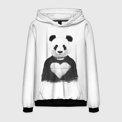 Толстовка-худи мужская Love panda, цвет: 3D-черный