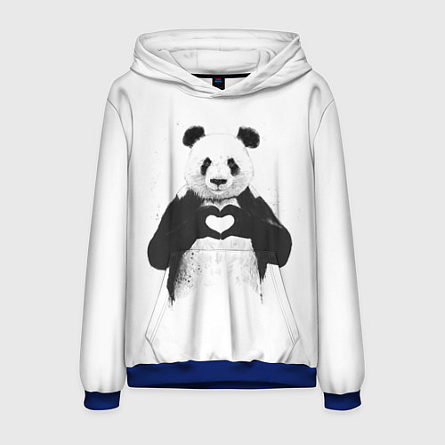 Мужская толстовка Panda love / 3D-Синий – фото 1