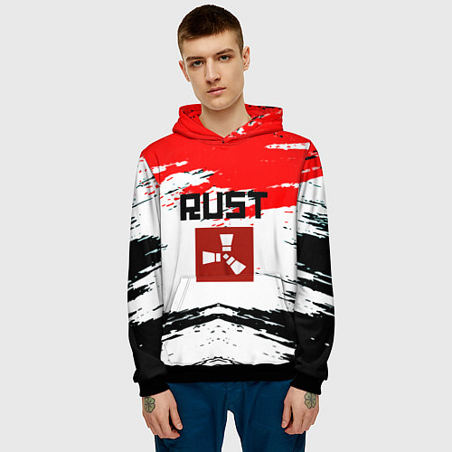 Мужская толстовка RUST краски текстура / 3D-Черный – фото 3