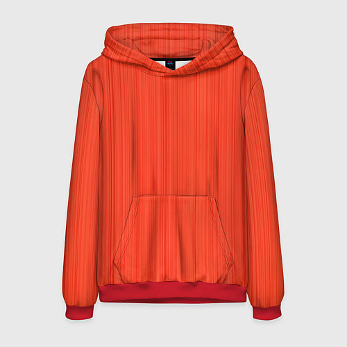 Мужская толстовка Морковный полосатая рябь / 3D-Красный – фото 1
