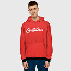 Толстовка-худи мужская Enjoy capitalism, цвет: 3D-черный — фото 2