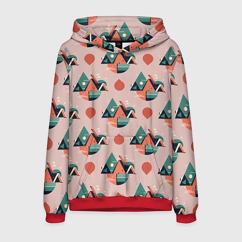 Мужская толстовка Абстракция, треугольник / 3D-Красный – фото 1