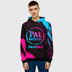 Толстовка-худи мужская Palworld - neon gradient, цвет: 3D-черный — фото 2