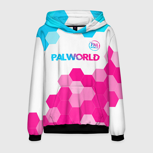 Мужская толстовка Palworld neon gradient style посередине / 3D-Черный – фото 1