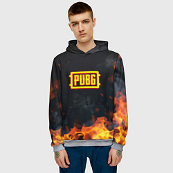Толстовка-худи мужская Pubg fire abstraction, цвет: 3D-меланж — фото 2