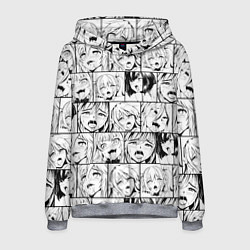 Толстовка-худи мужская Ahegao pattern, цвет: 3D-меланж