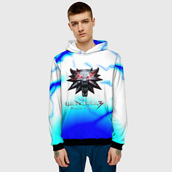 Толстовка-худи мужская Ведьмак дикая охота молнии лого, цвет: 3D-черный — фото 2