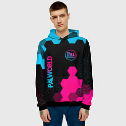 Толстовка-худи мужская Palworld - neon gradient вертикально, цвет: 3D-черный — фото 2