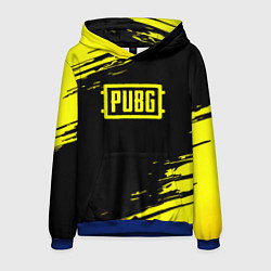 Толстовка-худи мужская Pubg текстура краски жёлтые, цвет: 3D-синий