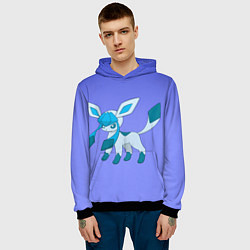 Толстовка-худи мужская Glaceon Pokemon, цвет: 3D-черный — фото 2