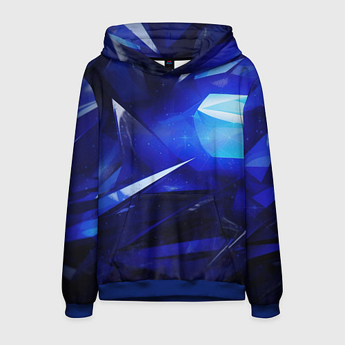 Мужская толстовка Black and blue abstract background sport style / 3D-Синий – фото 1
