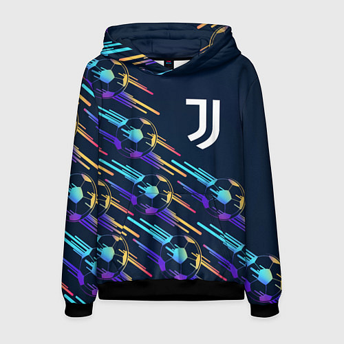 Мужская толстовка Juventus градиентные мячи / 3D-Черный – фото 1
