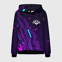 Толстовка-худи мужская Warframe neon gaming, цвет: 3D-черный