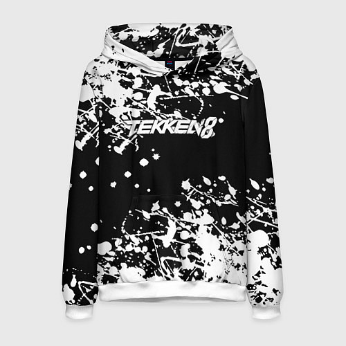 Мужская толстовка Tekken 8 брызги белых красок / 3D-Белый – фото 1