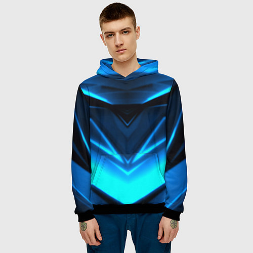 Мужская толстовка Geometry stripes неон / 3D-Черный – фото 3