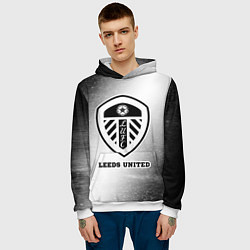 Толстовка-худи мужская Leeds United sport на светлом фоне, цвет: 3D-белый — фото 2