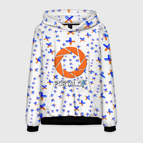 Мужская толстовка Portal logo pattern steel / 3D-Черный – фото 1