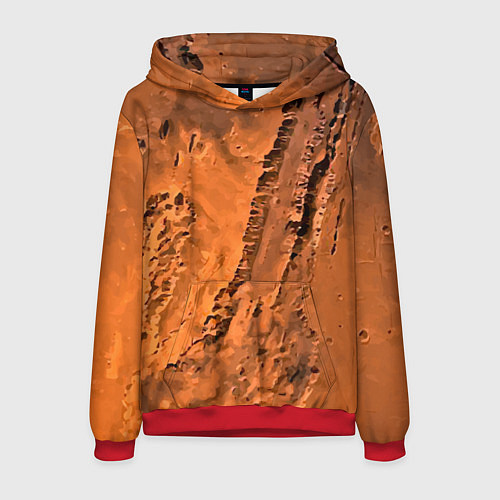 Мужская толстовка Каналы на Марсе - star dust / 3D-Красный – фото 1
