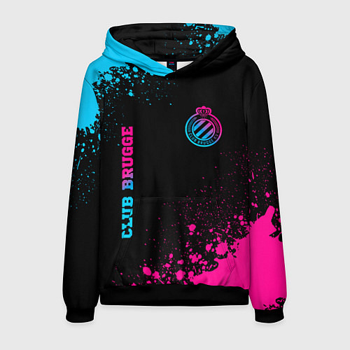 Мужская толстовка Club Brugge - neon gradient вертикально / 3D-Черный – фото 1