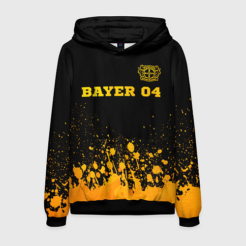 Мужская толстовка Bayer 04 - gold gradient посередине / 3D-Черный – фото 1