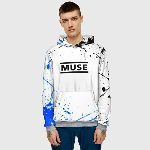 Мужская толстовка MUSE рок стиль краски / 3D-Меланж – фото 3
