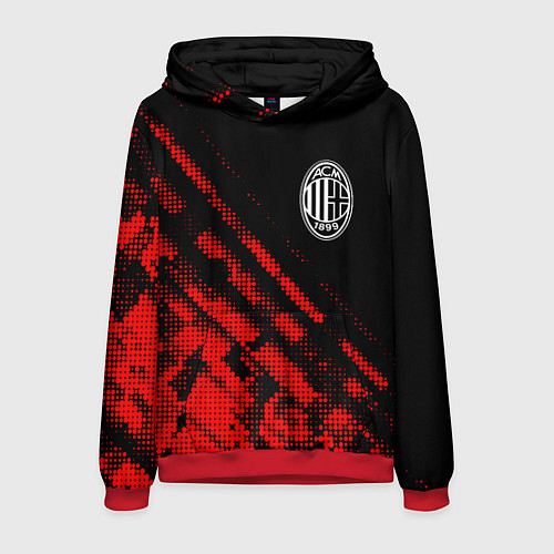 Мужская толстовка AC Milan sport grunge / 3D-Красный – фото 1